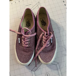 Women's Vans Pink Glitter Authentic Sneakers Size 9